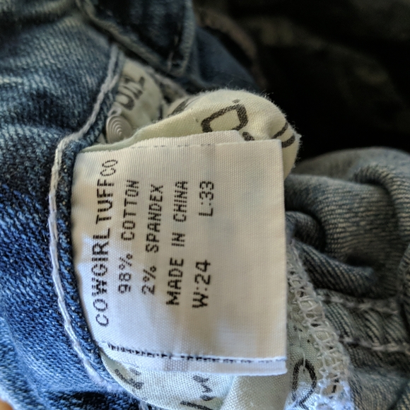 COWGIRL TUFF Sonora bootcut blingy Aztec embroidered blue jeans JS0N0R sz 24x33L - Picture 13 of 15